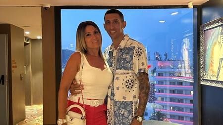 Ángel Di María y Jorgelina Cardozo. Foto: Instagram @jorgelinacardoso26