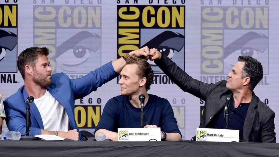 Chis Hemsworth, Tom Hiddleston y Mark Ruffalo. Foto: NA.