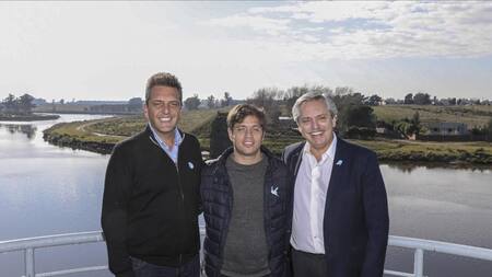 Alberto Fernández junto a Axel Kicillof y Sergio Massa, AGENCIA NA