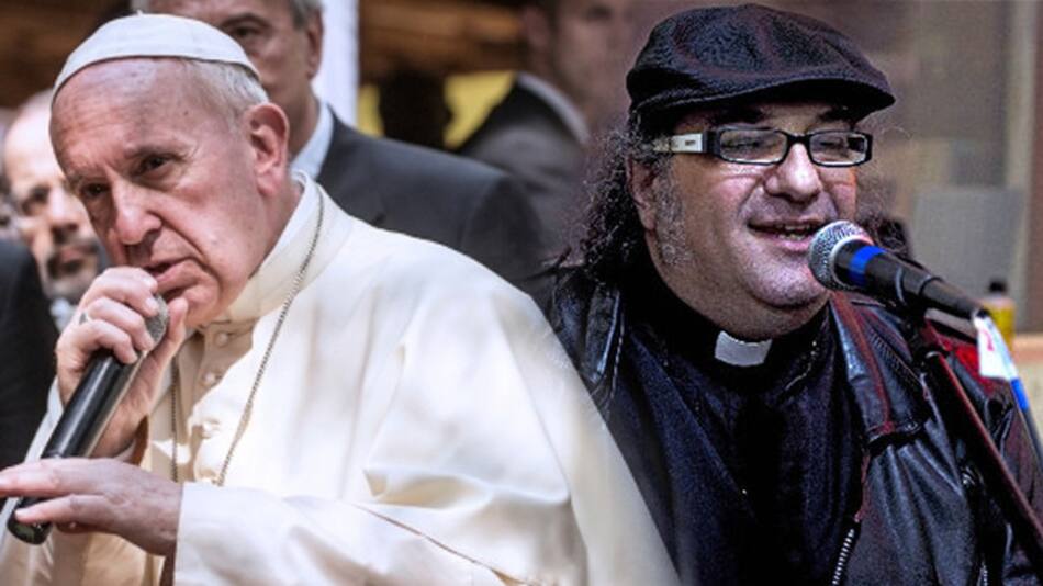 Papa Francisco y Cura rockero