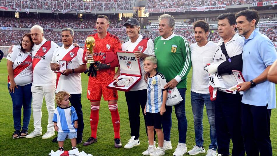 El homenaje a los Campeones del Mundo. Foto: Télam.