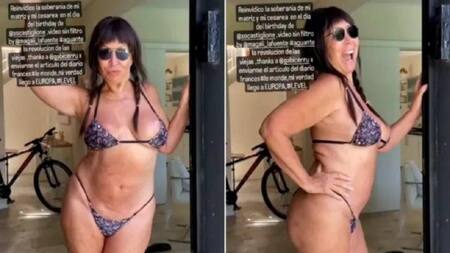 Moria Casán bailó en bikini. Foto: NA.