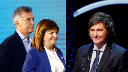 Macri, Bullrich y Mieli. Fotos: NA.