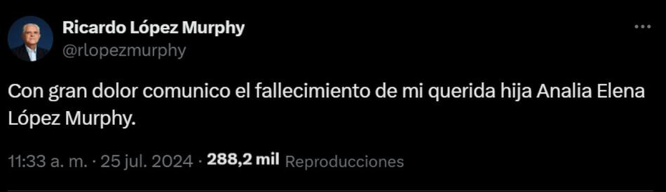 El anuncio de López Murphy.