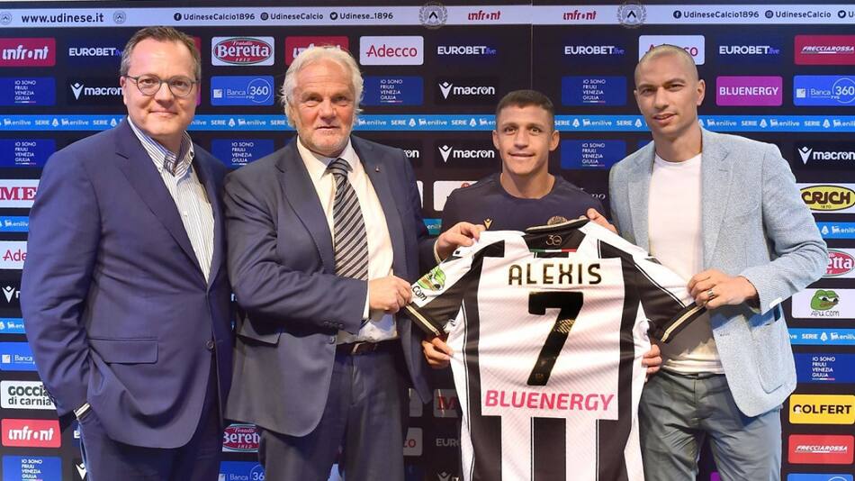 El retorno de Alexis Sánchez a Udinese. Foto: X @Udinese_1896.