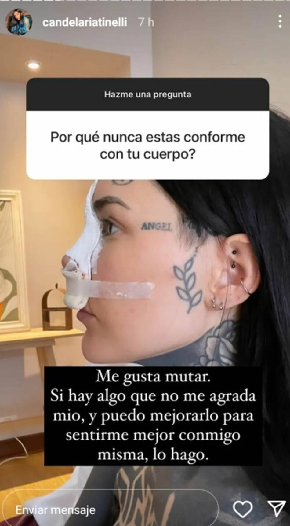 Historia de Cande Tinelli en Instagram. Foto: redes sociales.