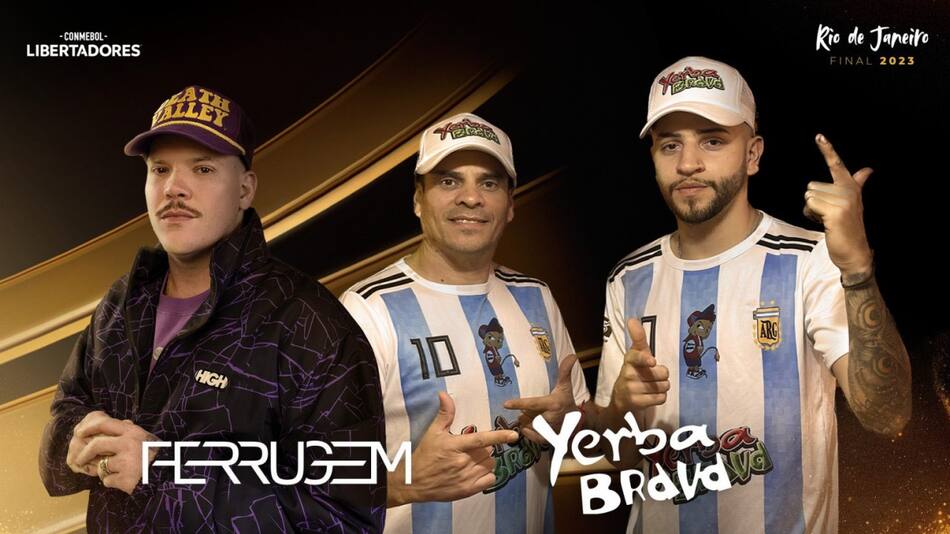 Ferrugem y Yerba Brava, artistas invitados a la final de la Copa Libertadores 2023.