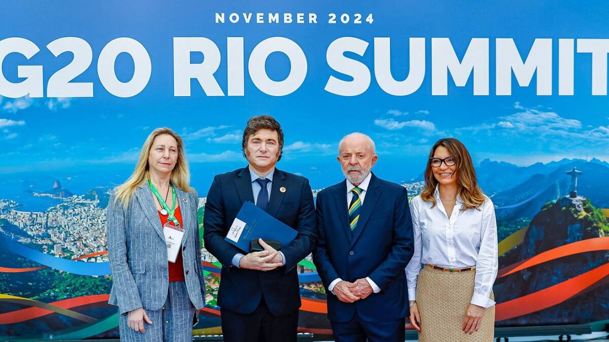 Javier Milei y Lula da Silva en la cumbre del G20 de Río de Janeiro. Foto: Reuters.