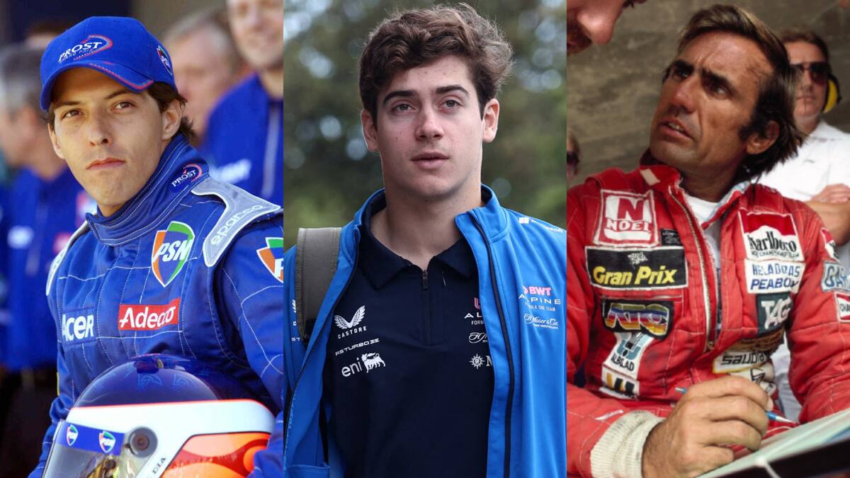 Gastón Mazzacane, Franco Colapinto y Carlos Reutemann.