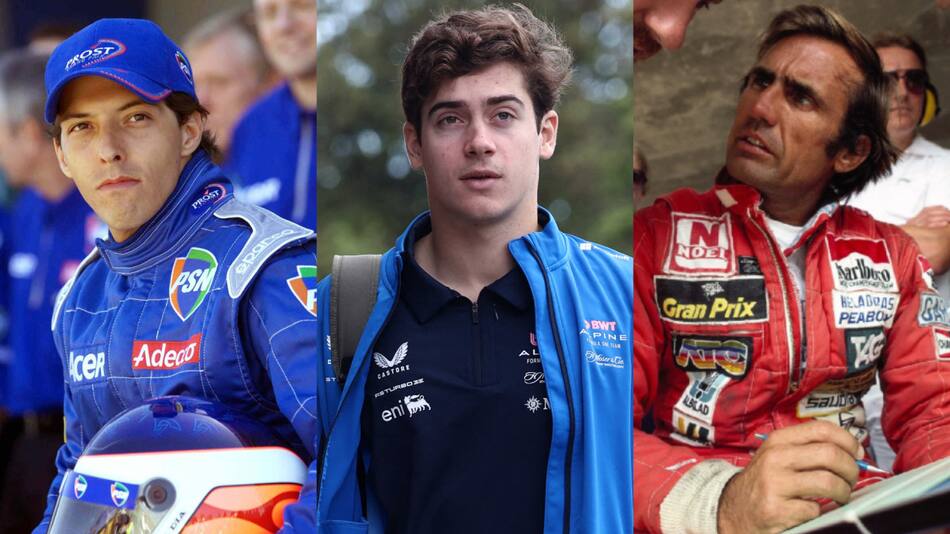 Gastón Mazzacane, Franco Colapinto y Carlos Reutemann.