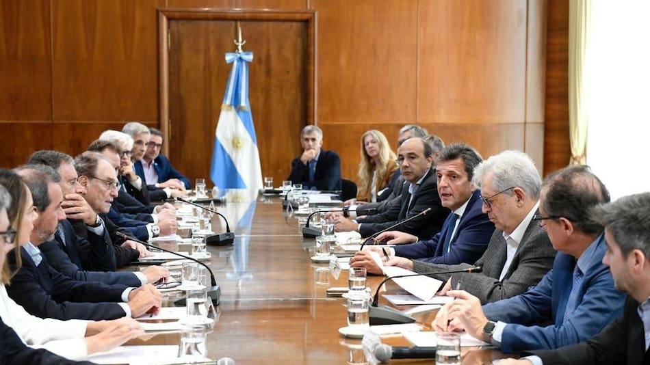 Reunión de Massa y bancos, foto Presidencia