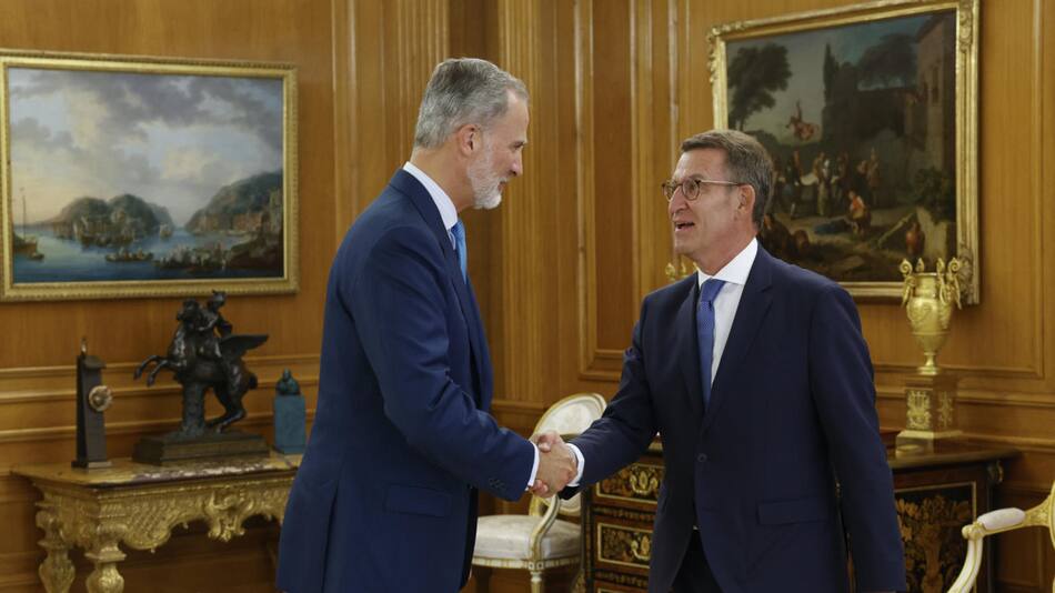 Núñez Feijóo con el rey Felipe VI. Foto: EFE.