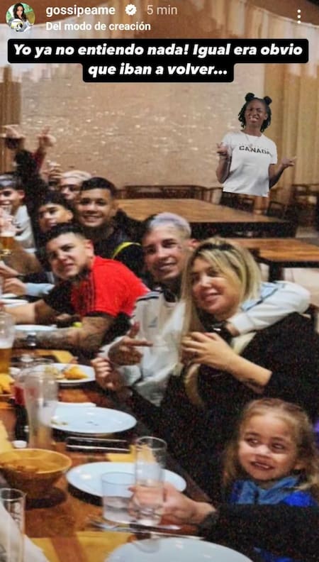 La foto de Wanda y L-Gante. Fuente: Instagram @Gossipeame