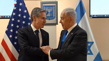 Antony Blinken y Benjamin Netanyahu. Foto: EFE.