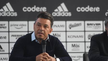 Conferencia de prensa de Marcelo Gallardo. Foto: Telam.