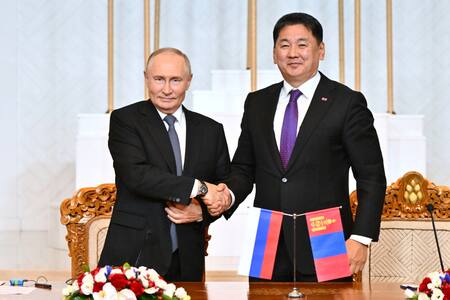 La visita de Vladímir Putin a Mongolia. Foto: Reuters.