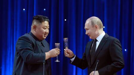 Kim Jong-un y Vladimir Putin. Foto: EFE