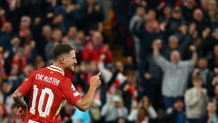 Alexis Mac Allister es figura de su equipo, el Liverpool. Foto: Reuters.