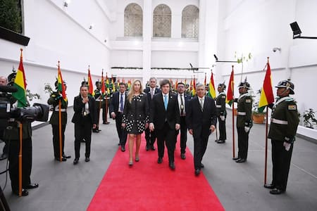 Milei en la asunción de Rodrigo Paz como presidente de Bolivia