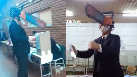 El chico motosierra que se hizo viral en redes. Foto: captura de pantalla