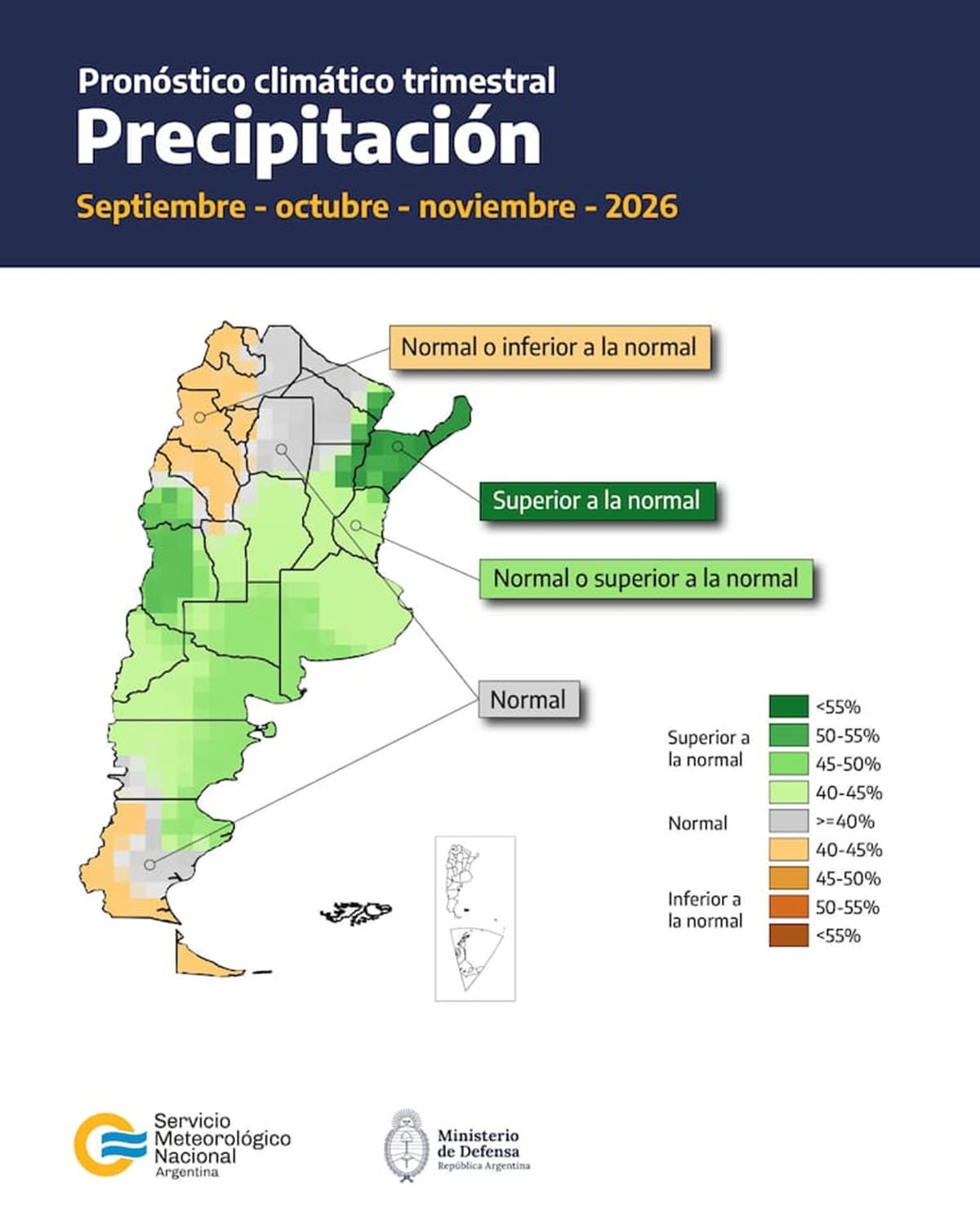 Mapa del pronóstico trimestral.
