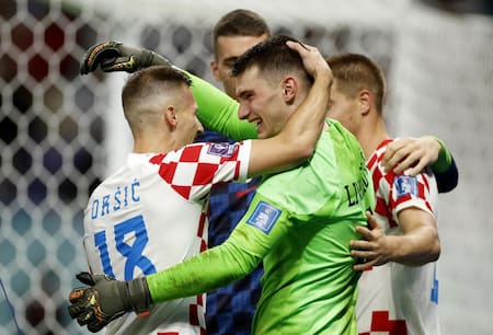 Dominik Livakovic, el arquero figura de Croacia ante Japón; Qatar 2022. Foto: Reuters.