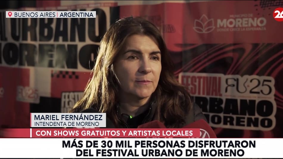 Mariel Fernández en el Festival Urbano de Moreno.