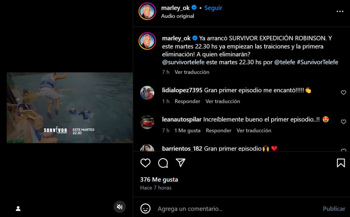 Ya empezó “Survivor, Expedición Robinson”. Foto: Instagram.