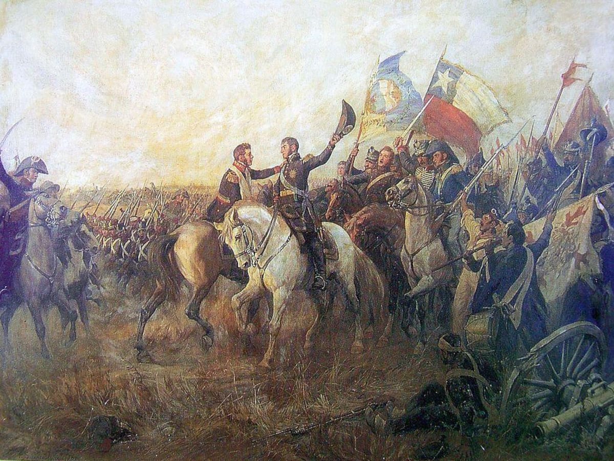 Abrazo de Maipú entre San Martín y O Higgins