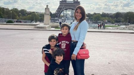Antonela con sus hijos. Foto: Instagram/antonelaroccuzzo