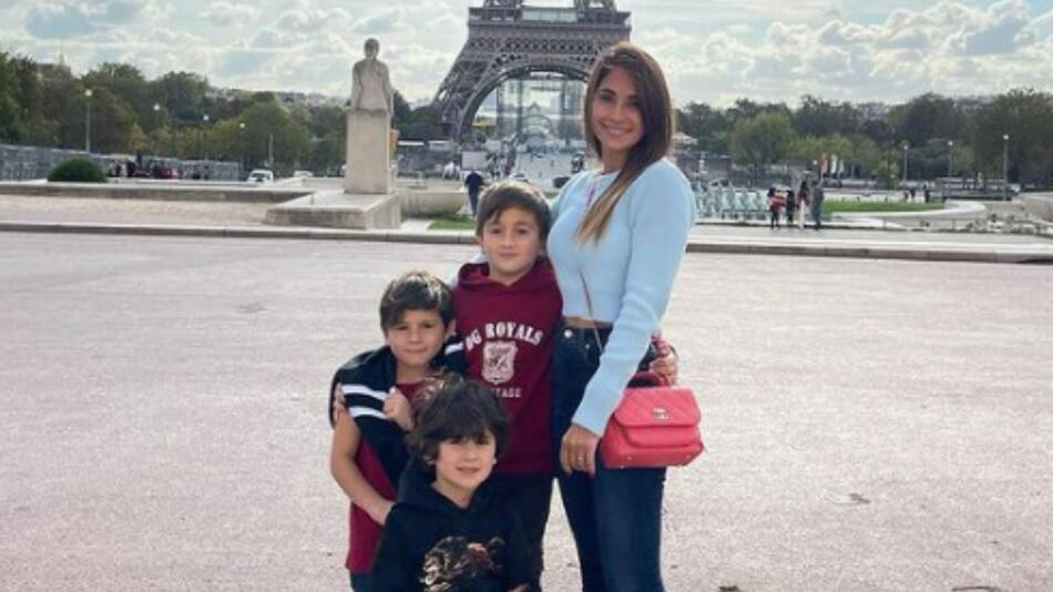 Antonela con sus hijos. Foto: Instagram/antonelaroccuzzo
