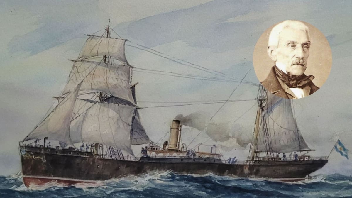 El buque que trajo los restos de San Martín a la Argentina