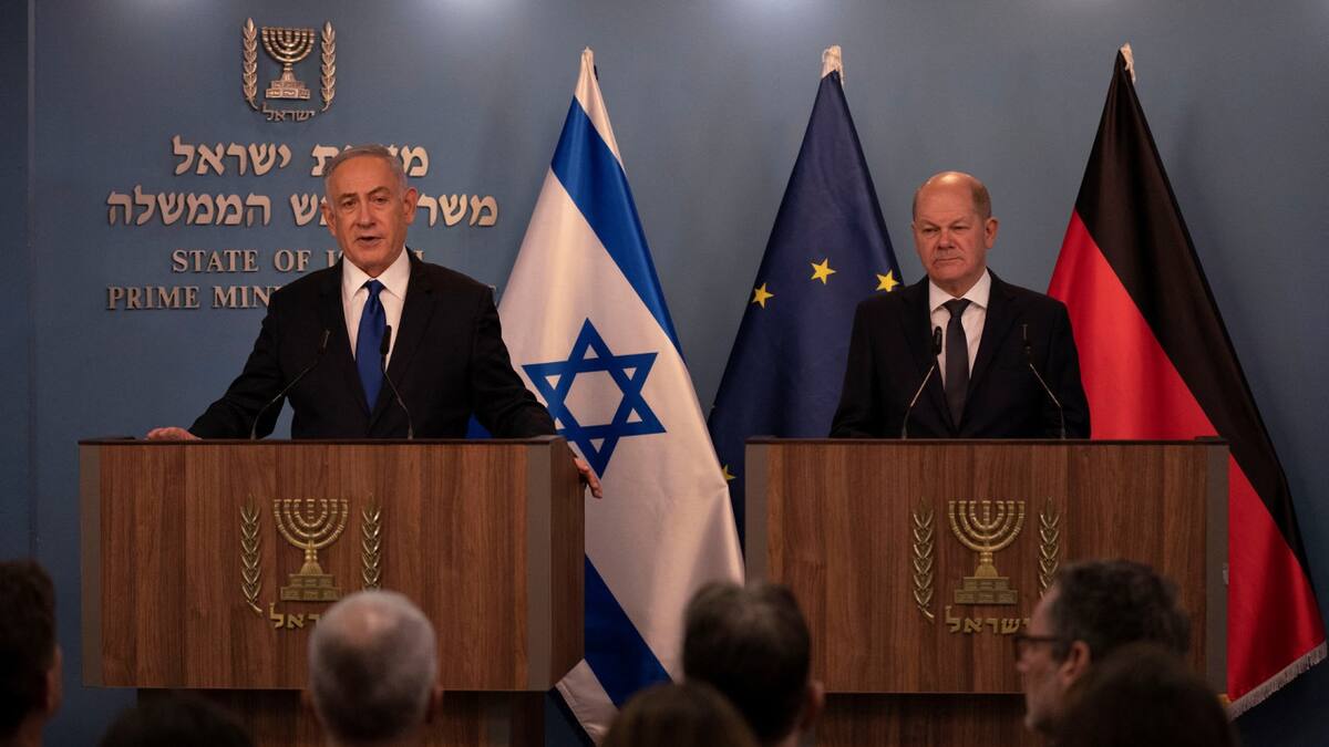 Benjamín Netanyahu y Olaf Scholz. Foto: Reuters