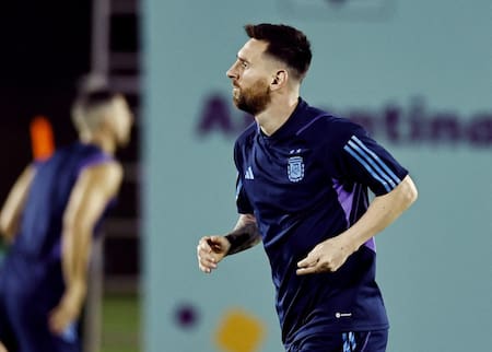 Messi, entrenamiento con la Selección en Qatar_Foto Reuter