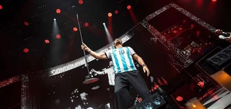 Ricardo Arjona en su primer show. Foto: NA.