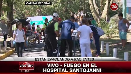 Principio de incendio en el Hospital Santojanni