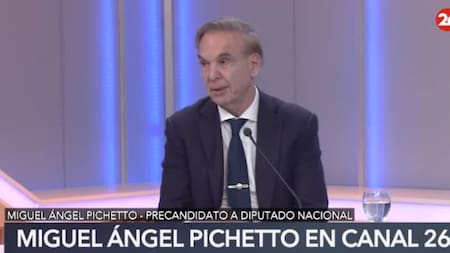 Miguel Ángel Pichetto en Canal 26. Foto: captura video