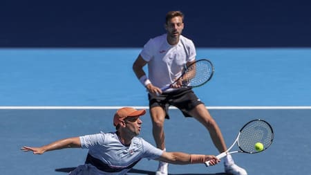 Horacio Zeballos y Marcel Granollers en el Abierto de Australia. Foto: EFE.