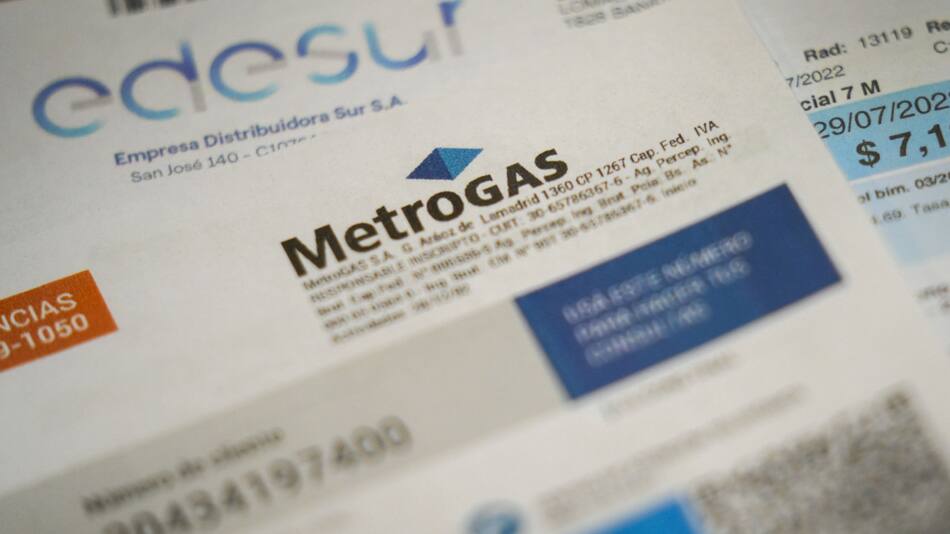 Factura de gas. Foto: NA.