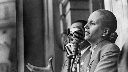 Eva Perón en uno de sus últimos discursos