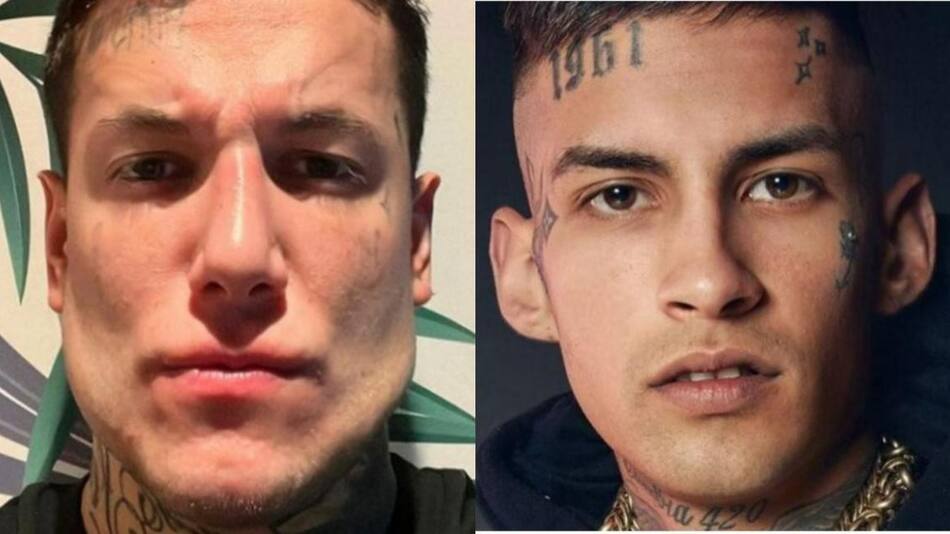 Alex Caniggia y L-Gante. Fotos: NA.