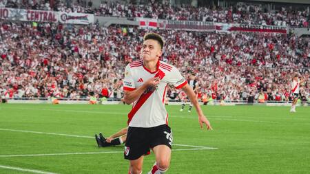 Claudio Echeverri; River vs Gimnasia LP. Foto: NA