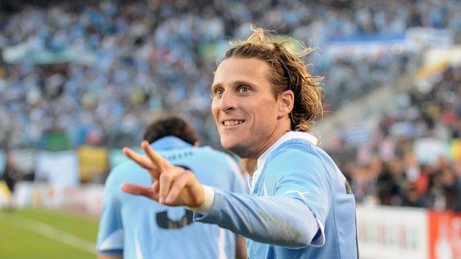 Diego Forlán en la selección de Uruguay. Foto: NA (Marcelo Capece)