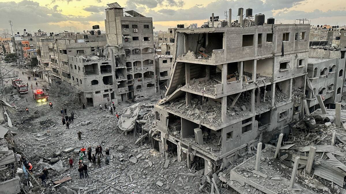 La Franja de Gaza tras los bombardeos israelíes. Foto: Reuters