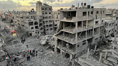 La Franja de Gaza tras los bombardeos israelíes. Foto: Reuters