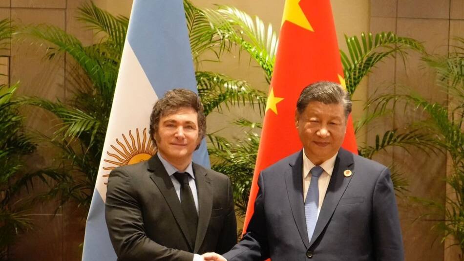 Javier Milei y Xi Jinping. Foto: Instagram JMilei.