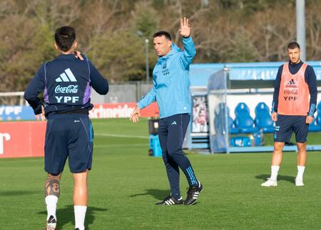 Entrenamiento de la Selección Argentina, Lionel Scaloni. Foto: NA.
