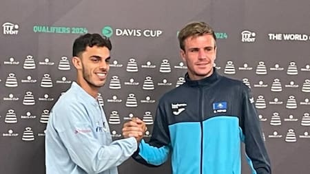 Copa Davis, Francisco Cerúndolo ante Popko. Foto: NA.