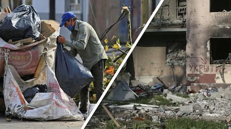 Pobreza en Argentina y destrucción en Ucrania, Fotos NA