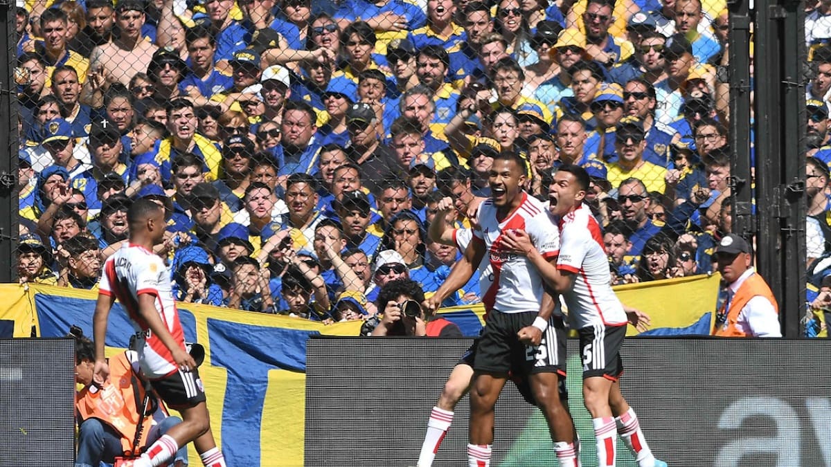 Gol de Salomón Rondón; Superclásico; Boca vs. River. Foto: Télam.